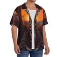 thumbnail image 2 of Balery Tree Hollow Meditating Giraffe Camisa Casual de Manga Corta con Botones para Hombre, Texturizada, Estilo Cubano, para Playa, Verano-XX-Large, 2 of 5