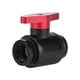 thumbnail image 5 of Válvula de bola de agua negra con rosca interna G1/4" para sistema de refrigeración por agua de computadora (mango rojo), 5 of 8