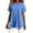 Light Blue, variant on Women's Short Sleeve T-Shirt, Crew Neck Asymmetrical Hem Top, Solid Color Casual Loose Fit Summer Blouse for Daily Wear