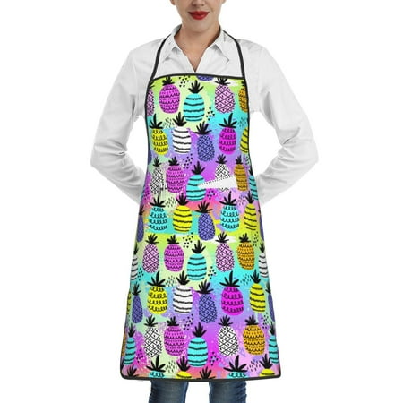 

Matuu Graffiti Pineapples for Adjustable Cooking Aprons for Women with Pockets Kitchen Aprons for Men Water and Oil Resistant