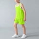 thumbnail image 4 of Conjuntos de camiseta sin mangas con cuello redondo para niños, camiseta sin mangas de color liso con cuello redondo y pantalones cortos con cintura elástica, conjunto de dos piezas de poliéster para, 4 of 9