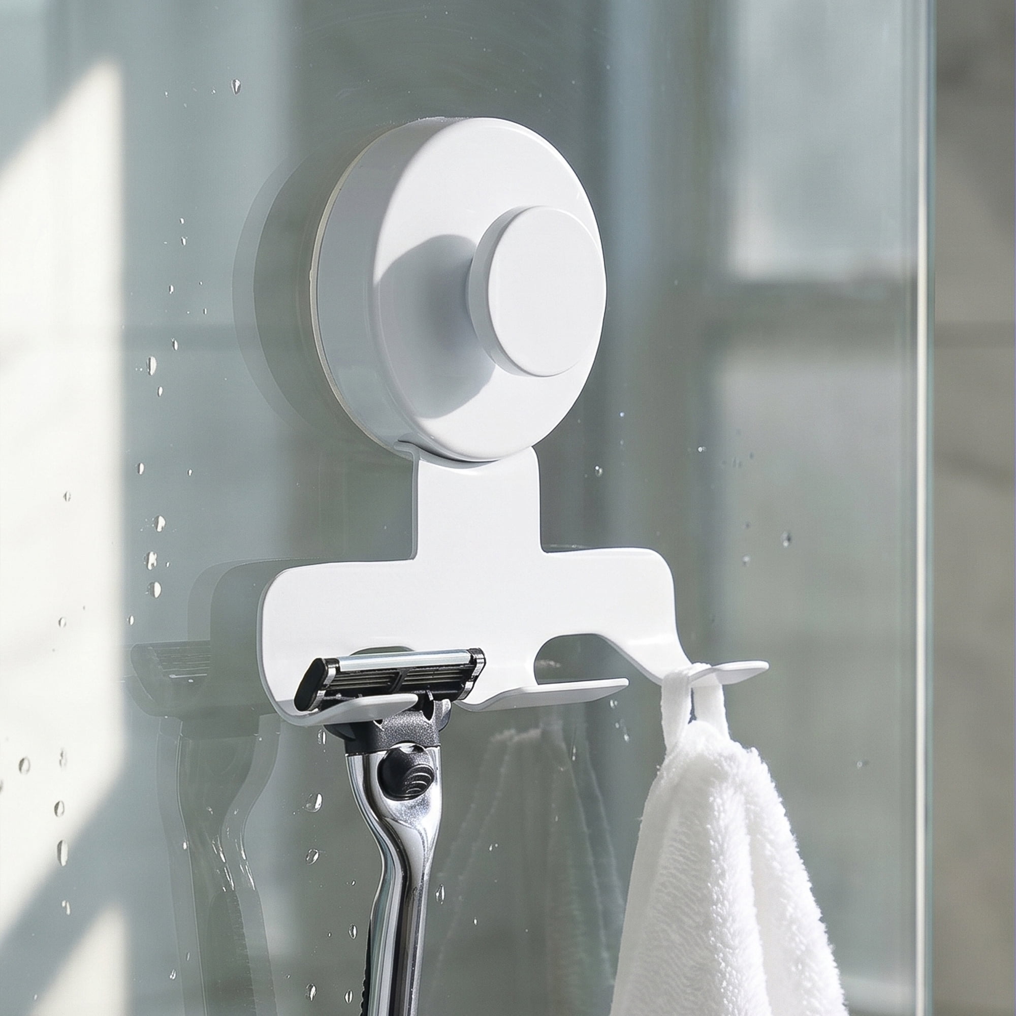 Unique Bargains Suction Cup Hooks for Shower 2-Pack Wall Hooks for Hanging White