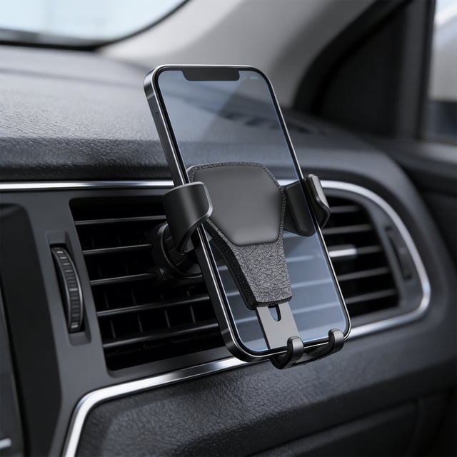 Linnome Car Phone Mount for Air Vent with Multi Function Cell Phone Holder Navigation Stand Black