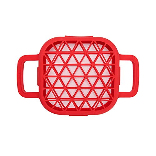 Instant Vortex Cage de Grill Officielle en Silicone Rétractable, Taille Unique, Rouge