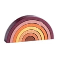 thumbnail image 1 of TISHITA Wooden Rainbow Stacker Montessori Geometry Colorful Building Blocks Blocks Toys Mocha Brown, 1 of 8