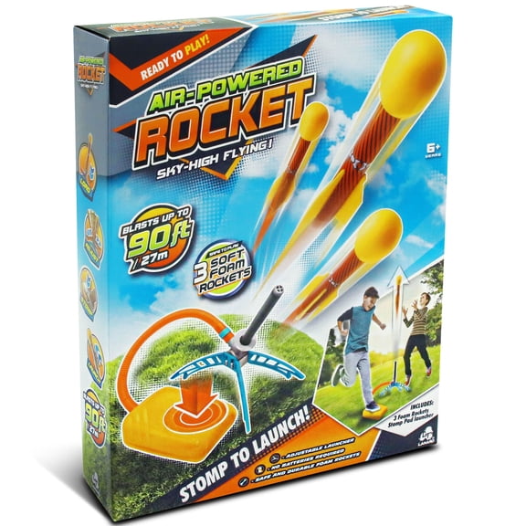 Lanard: Slam Shot Air Power Rocket - Sky-High Flying Toy, 3 Foam Rockets, Launcher & Stomp Pad, Soars Up To 90 Feet, Outdoor Play, Kids Ages 6 