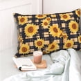 thumbnail image 4 of Salouo Vintage Black White Plaid Sunflowe Pattern Pillow Cases,1PC Pillow Covers with Envelope Closure Decorative Pillow Case for Bed Couch,Pillows Not Included-14"x20", 4 of 6