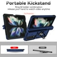 thumbnail image 2 of for Galaxy Z Fold 4 Case, Soft TPU & Hard PC Anti-scratch Sliding Cover Full Protection Ring Stand Rotating Kickstand Holder Magnetic Shockproof Phone Case Cover for Samsung Z Fold 4 5G,Blue, 2 of 9