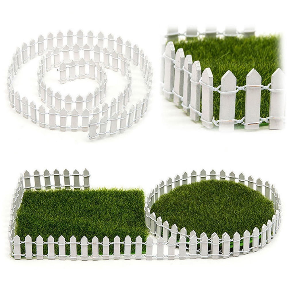 10x Wood Gardening Fence Miniature Figurine Craft Micro Landscape Ornament Decor 