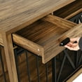 thumbnail image 5 of DWVO Large Dog Crate Furniture TV Stand with Charging Station, 63in Rustic Heavy Duty Metal Wooden Dog Crate and Kennel for Small Medium Large Dogs, 5 of 13