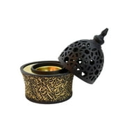 Calligraphy Style Closed Incense Bakhoor Burner - Black