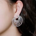thumbnail image 5 of Fireworks Yellow Gold Plated Cubic Zirconia Big Round Earring 925 Silver Jewelry, 5 of 9
