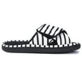 thumbnail image 3 of Women Adjustable Arch Support Slippers, Memory Foam Fuzzy Open Toe Velcro Flat Slides, 3 of 8
