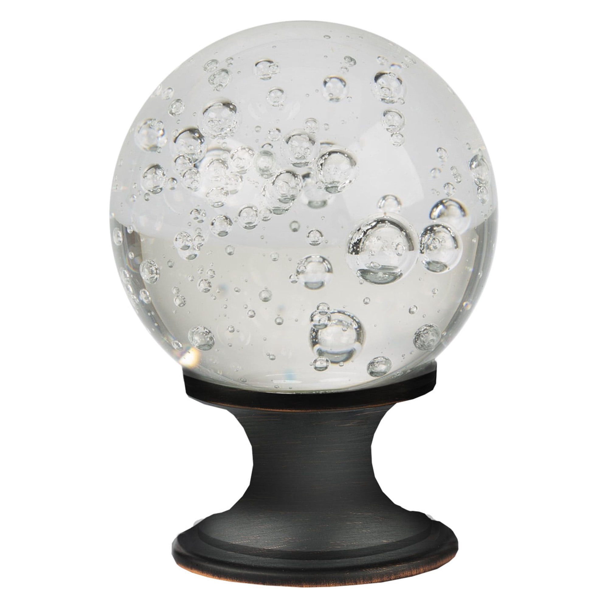(2 pack) Better Homes & Gardens 1-3/16" (30mm) Clear Glass Bubble Knob, Oil Rubbed Bronze, 2 Pack