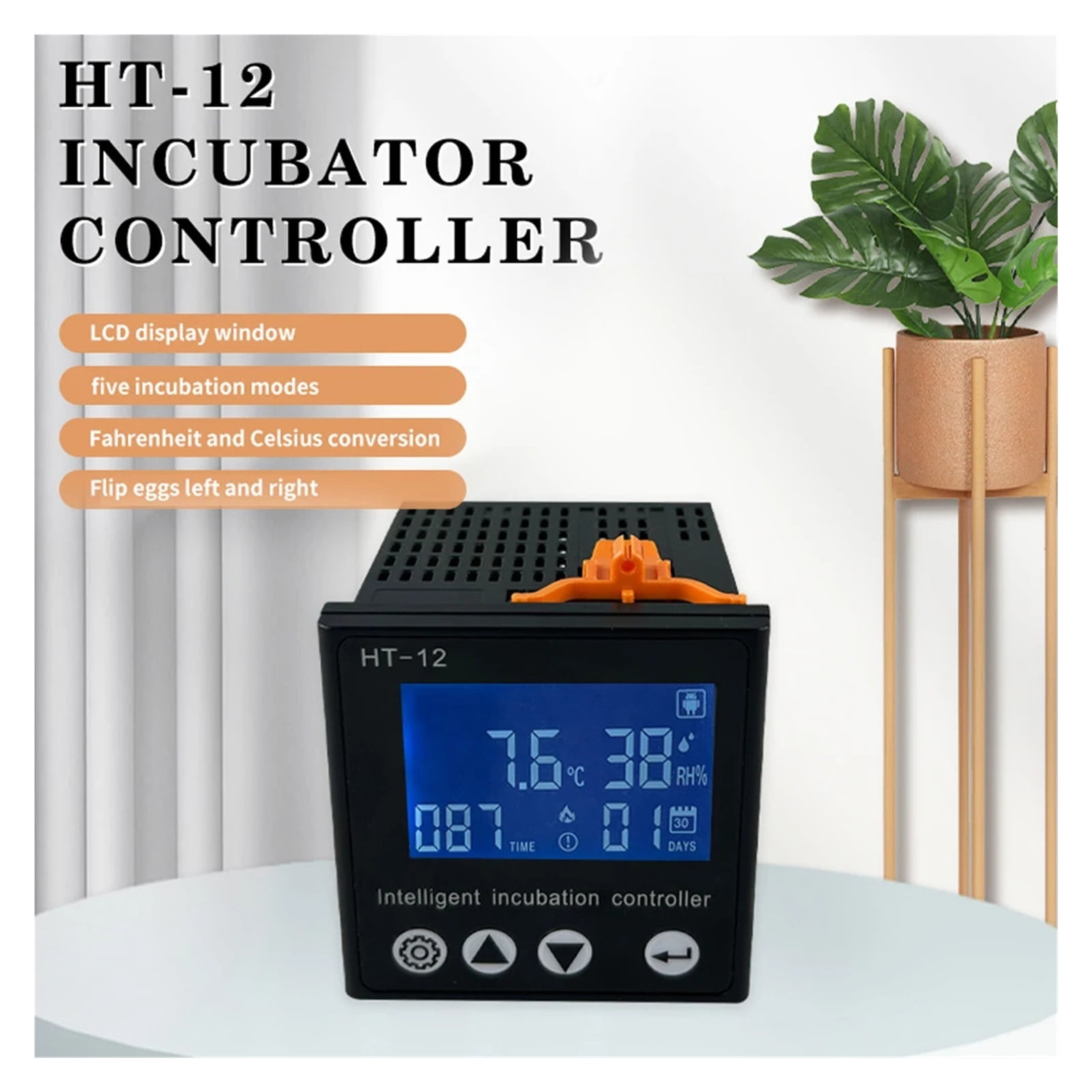 LCD Digital Egg Incubator Controller Thermostat Hygrostat Control with Temperature Humidity Sensor ,Simple Operation