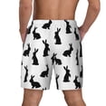 thumbnail image 4 of Uemuo Black Rabbit Pattern Mens Swim Trunks Quick Dry Board Shorts with Mesh Lining, Stretch Beach Shorts Quick Dry No-Chafing Board Shorts-Large, 4 of 9