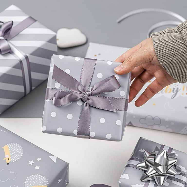 WRAPAHOLIC Decorative Gift Wrapping Paper Paper Gray 17 x 20