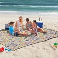 thumbnail image 5 of Extra Large Picnic Beach Blanket Waterproof Sand Proof Portable Outdoor Mat Colorful Watercolor Floral 60x80, 5 of 9