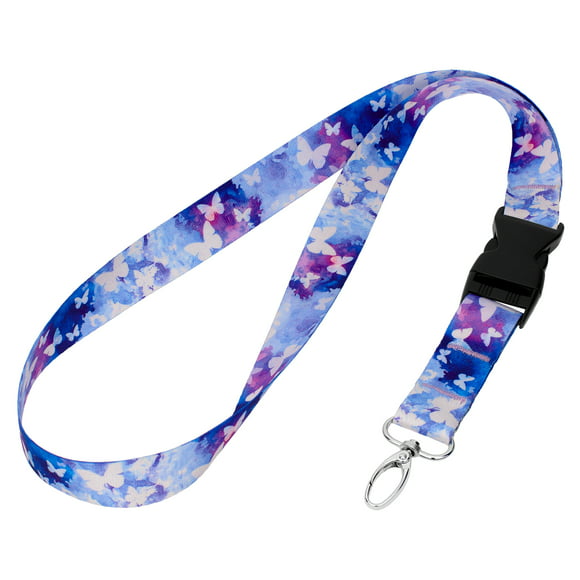 Country Brook Design 1 inch Watercolor Butterflies Neck Strap Lanyard