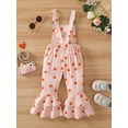 thumbnail image 3 of Toddler Girls Valentine's Day Jumpsuit Sleeveless Heart Print Flare Pants One Piece Long Romper, 3 of 9
