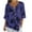Purple, variant on Ecqkame womens summer tops Summer Floral Print Casual Elbow-Length Sleeve T Shirts Trendy V Neck Loose Button Tee Shirts Gray XXL