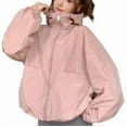 thumbnail image 4 of Levmjia Women Hooded Coat Lightweight Zipper With Pocket Long Sleeve Jacket Fashion Solid Color Tops Fall Winter, 4 of 6