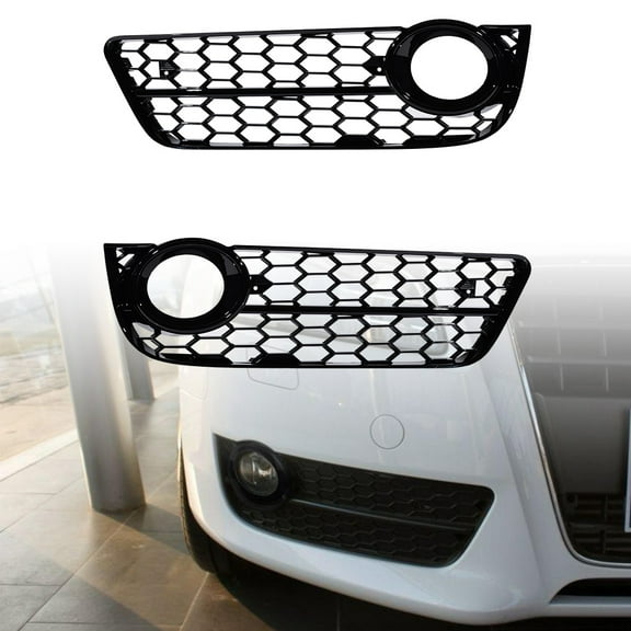 Astra Depot Black Honeycomb Mesh Fog Light Grille Grill Cover for 2008-2011 Audi A5 Coupe Sportback (1 Pair)