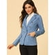 thumbnail image 2 of Chaquede mezclilde oficide trabajo de manlarcon solade jeans pamujer con bolsillos Bebe azul L, 2 of 6