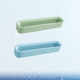 thumbnail image 4 of KAKOWELY Slippers Rack 2Pcs Wall-Mounted Slippers Storage Rack Punch Free Slipper Shelf Slippers Organizer Green Blue9.84"X1.38"X2.56", 4 of 5