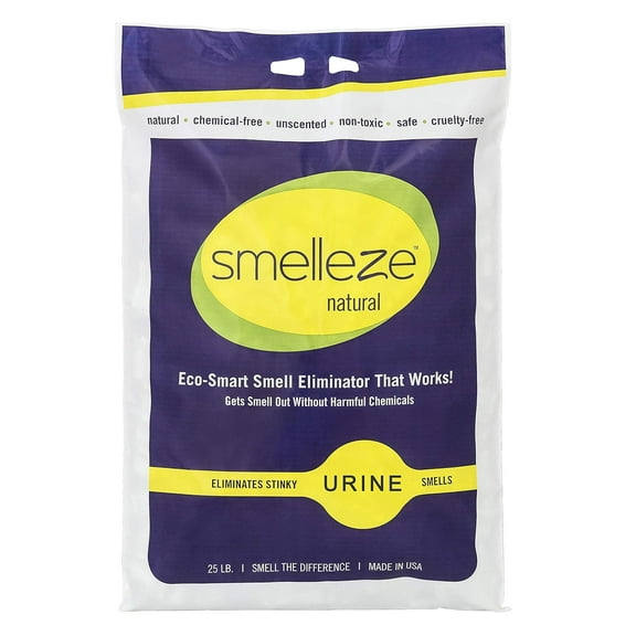 SMELLEZE Natural Urine Smell Deodorizer Granules: 25 lb. Bag Sprinkle 2-6 Tablespoons/Sq. Ft.