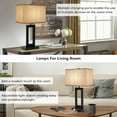 thumbnail image 6 of Autoez 22" Modern Touch Control Black Matte Table Lamp with Gray Rectangular Shade (2 Count), 6 of 8
