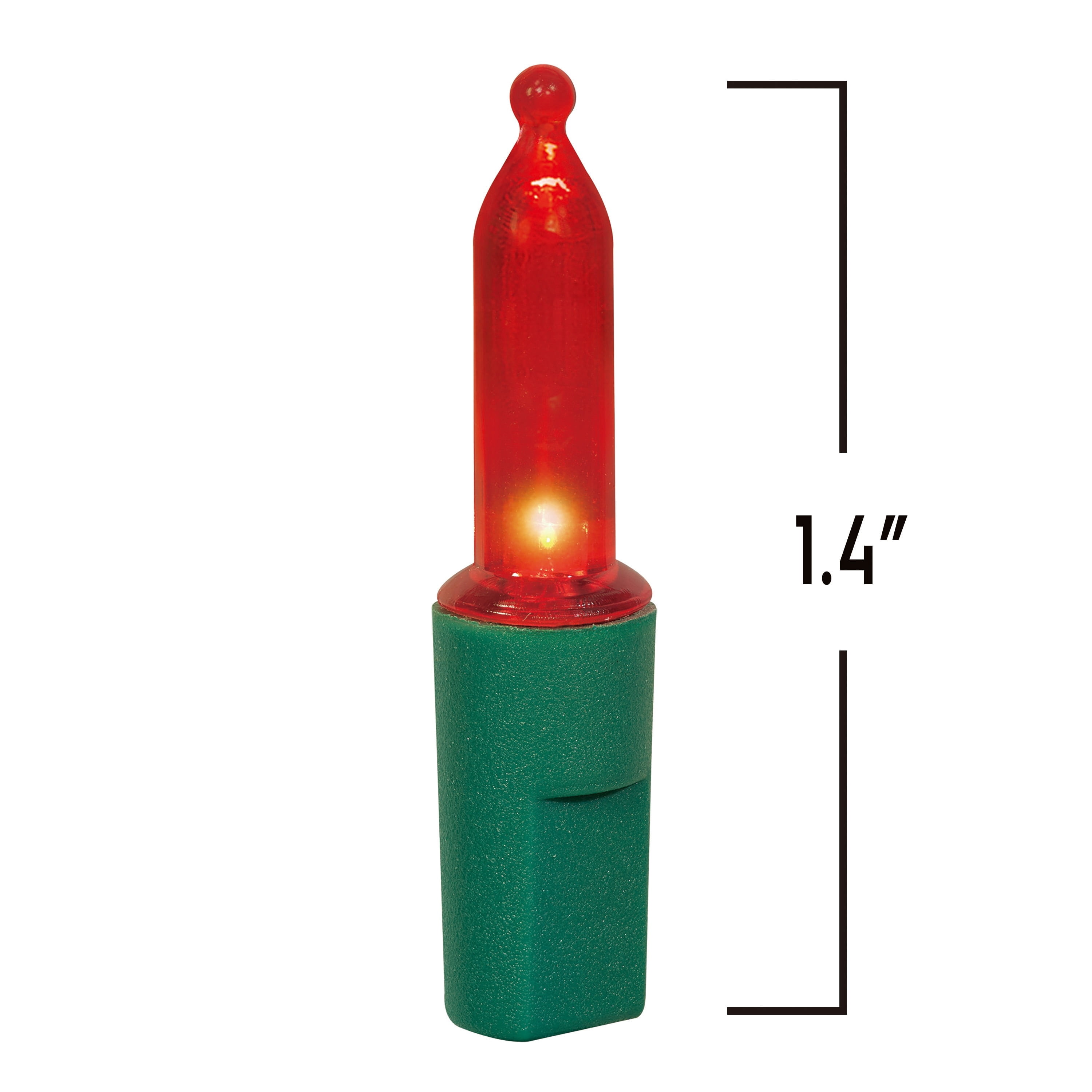 Indoor/Outdoor 50-Count LED Mini Christmas String Lights, Red, Green Wire, 9.5', by Holiday Time