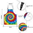 thumbnail image 3 of Colorful Rainbow Tie Dye Spiral Pattern Kids Aprons for Girls and Boys,Adjustable Neck Strap Toddler Aprons for Kids Cooking Baking, 3 of 4