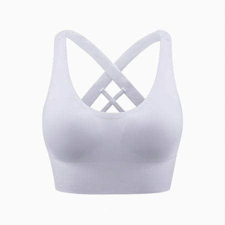 

DORKASM Everyday Bralettes for Women Sports Wireless Wireless V Neck Bra with Strap White XL