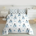 thumbnail image 2 of Manfei Kawaii White Snowmen Full Size Comforter Sets,Merry Christmas Bedding Comforter Set,Happy New Year Bedding Sets For Girls,Ultra Soft Home Decor Reversible,3pcs, 2 of 8
