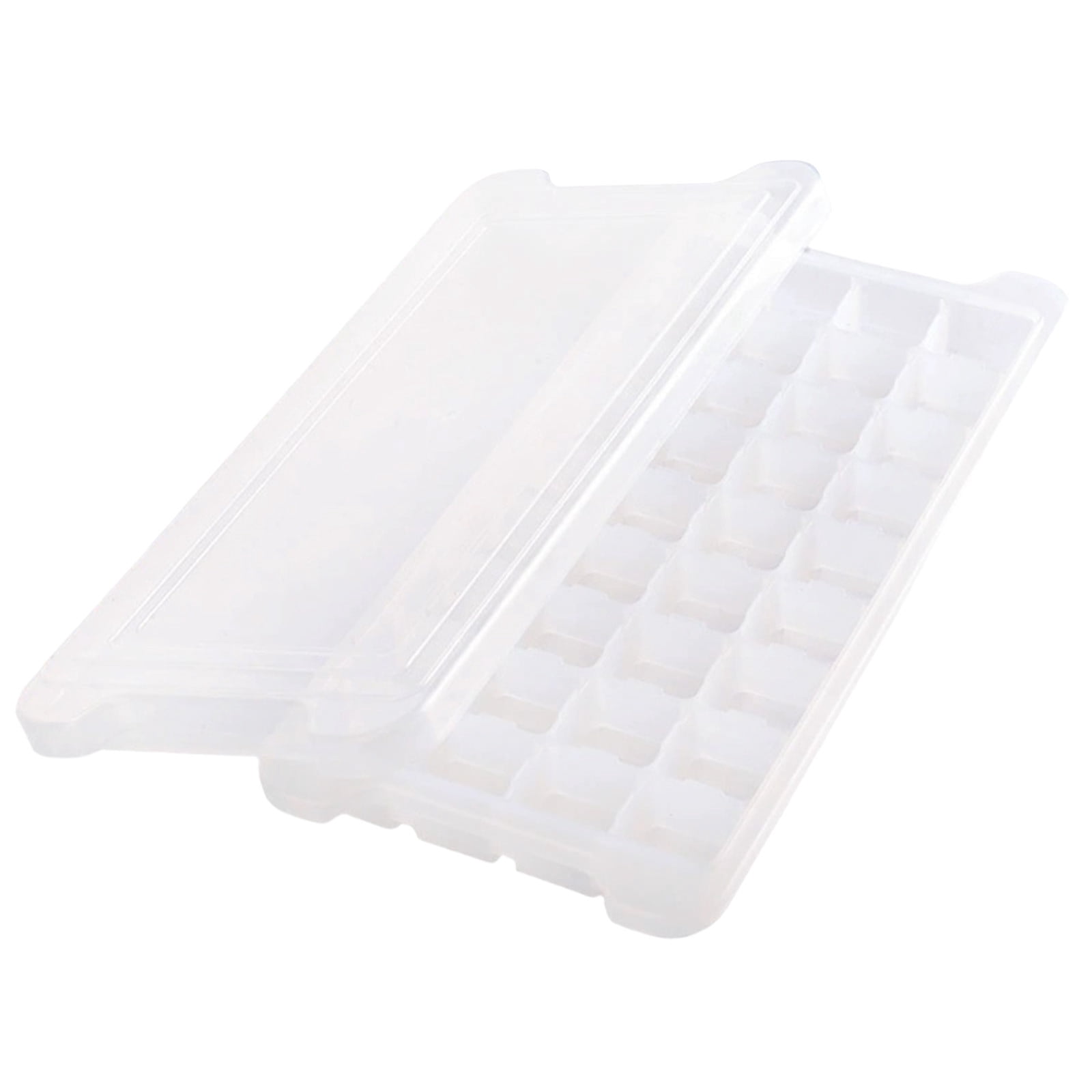 Ice Trays for Freezer with Lid Bin, Ice Cube Tray Making Ice Cubes, Easy Press to Release Ice, Ice Tray with Storage Bin Chilling Coffee, Stackable with Easy Bottom