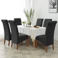 thumbnail image 2 of Velvet Large Chair Covers for Dining Room, Soft Stretch Seat Slipcover for Large Dining Chair, Washable Removable Parsons Chair Protector Set of 2,Black, 2 of 7