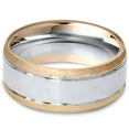 thumbnail image 2 of Pompeii 8mm Hammered Two Tone Mens 14K Gold Wedding Band (,), 2 of 2