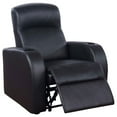 thumbnail image 3 of Coaster Cyrus Contemporary Leather Home Theater Upholstered Recliner Black, 3 of 9