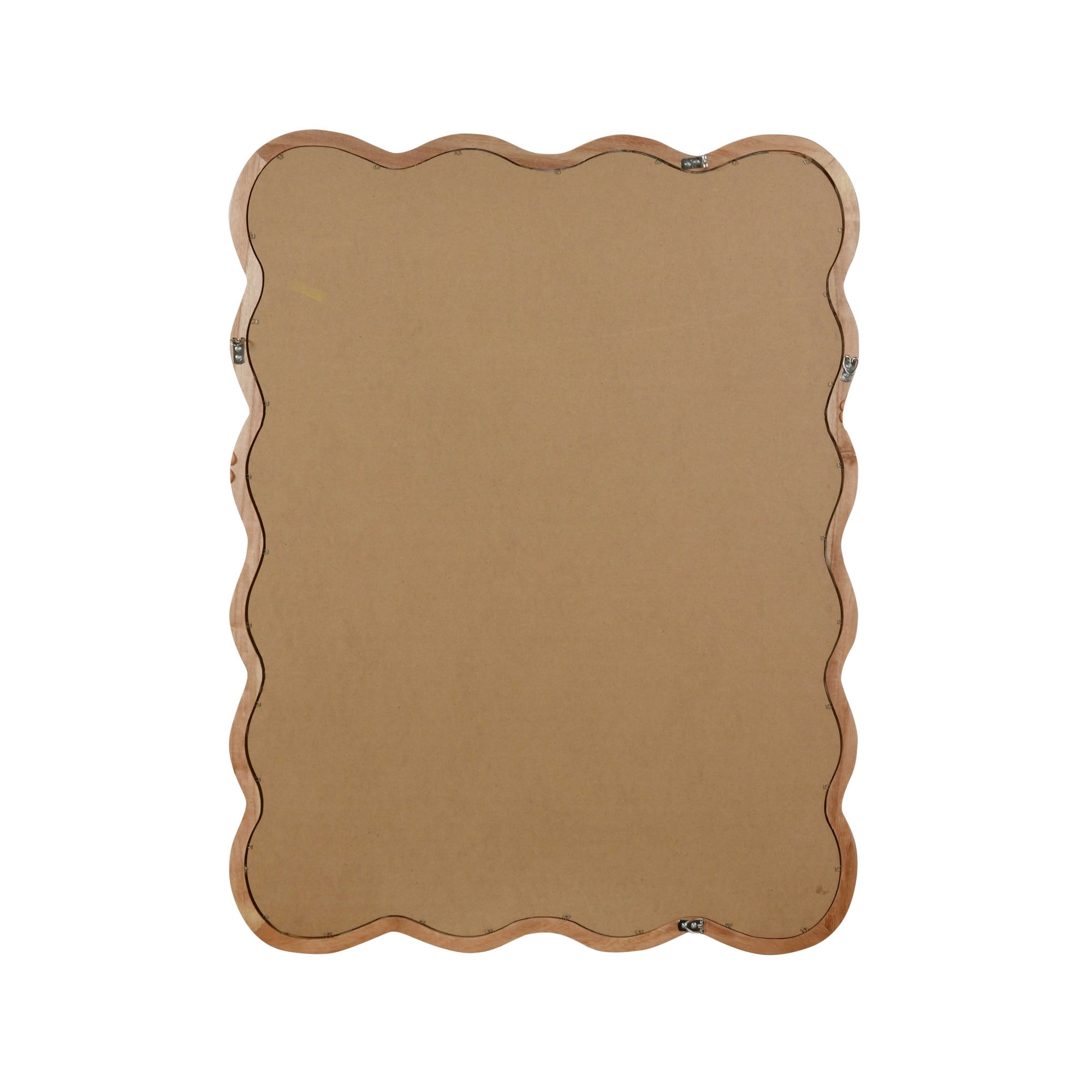 Leumius 30"x40" Wavy Rectangle Mirror, Solid Wood Frame Decorative Mirror for Bedroom Bathroom Living Room Entryway Natural