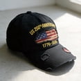 thumbnail image 2 of ZROVA Vintage USA 250th Anniversary Hats 3 Pack - 1776-2026 Distressed Baseball Caps with Embroidered Flag, Washed Denim Dad Hats, 2 of 6