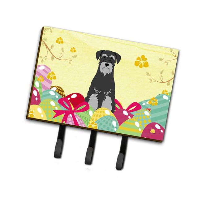 Easter Eggs Standard Schnauzer Black Grey Leash or Key Holder
