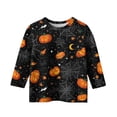 thumbnail image 5 of Abcomgle Halloween T-Shirts for Girls Spooky Pumpkin Bat Graphic T-Shirts for Kid Girls Crewneck 3/4 Sleeve T-Shirts for Girls Fall Funny Holiday Tee Top Girls,11-12 Years, 5 of 5