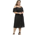 thumbnail image 1 of Vestido de talla grande con un hombro, vestido informal de longitud media, falda de mujer con mangas cortas. Zhivalor WMZL-1570-2, 1 of 7
