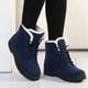 thumbnail image 4 of Botas de nieve para mujer, tallas grandes, cálidas, de tacón plano, con relleno de algodón, 4 of 5