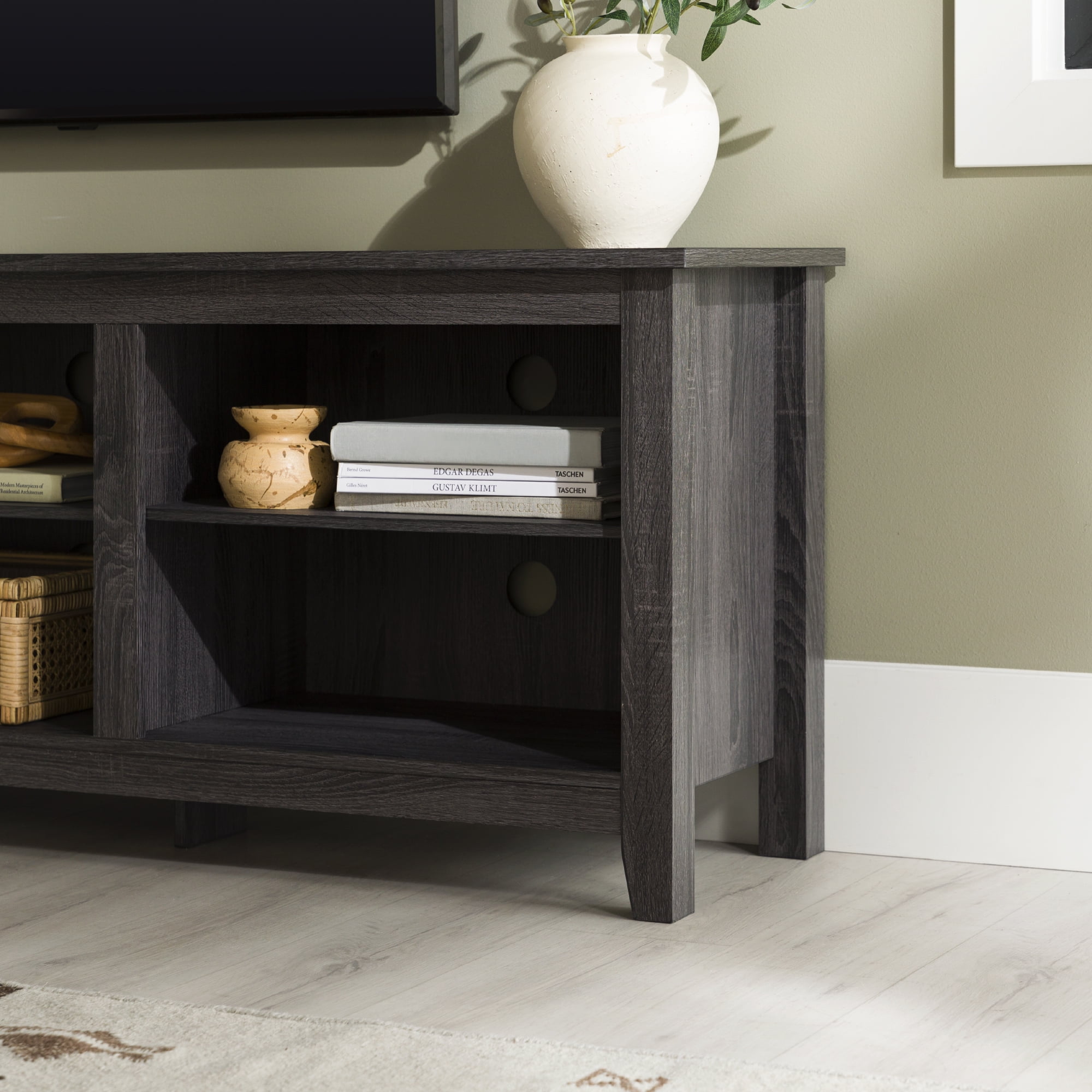 Woven Paths Open Storage TV Stand for TVs up to 80