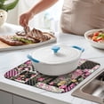 thumbnail image 2 of Pioneer Flower Floral Print Pattern Dish Drying Mat for Kitchen 1 Pack, Ultra Absorbent Microfiber Dishes Drainer Mats,16"x18", 2 of 6