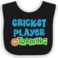 thumbnail image 3 of Inktastic Cricket Player in Training Boys or Girls Baby Bib, 3 of 4