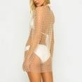 thumbnail image 6 of Summer Clearance Sale! TMOYZQ Women's Sheer Mesh Pearl Swimsuit Coverups Long Sleeve See Through Bathing Suit Cover Ups Beach Cover Ups for Swimwear, 6 of 6