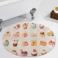 thumbnail image 4 of Cartoon Cake Floral Medallion Round Rug - Small Round Area Rug, Soft Non-Slip Machine Washable Bedroom Mat Indoor Accent Entry Carpet for Office Desk Dorm Hallway, 4 of 7